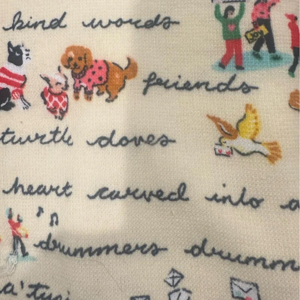 3 Cath Kidston “12 days of Christmas-cream” Printed Towels-GREAT hostess gift 🎁